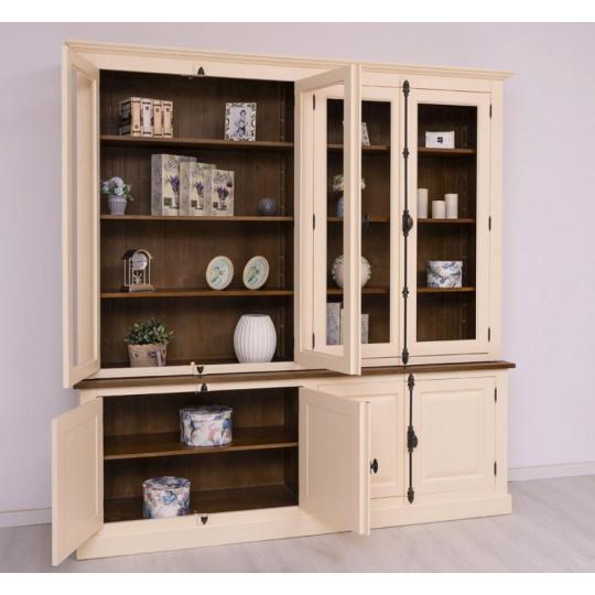 klasszikus vitrines polcos szekreny nagymeretu rusztikus konyvszekreny tomorfa butorok nappali konyha etkezo talalo egyedi meret butor lakberendezes budapest lameridiana butorok tarolo.jpg